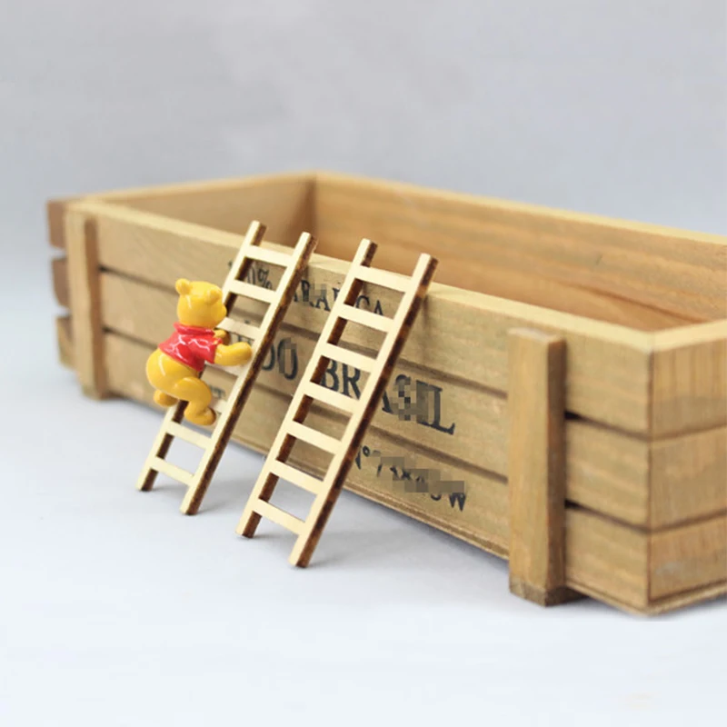

Mini Garden Wooden Stairs Kawaii DIY Gift Miniature Home Decoration Mini Toy Craft Ornaments Micro Home Decor