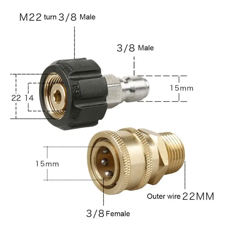 От 3/8 до M22 адаптер от 1/2 до 3/4 соединитель для стиральной машины фитинги для труб быстроразъемные соединители