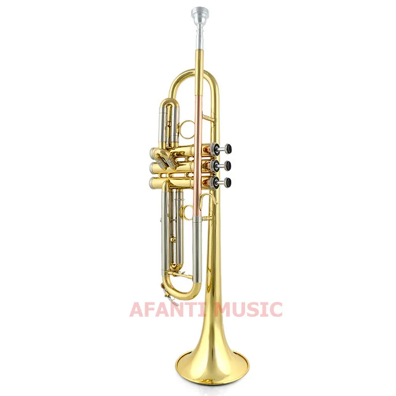 Afanti Music Bb Tone / Yellow Brass / Gold Lacquer Trumpet (atp104