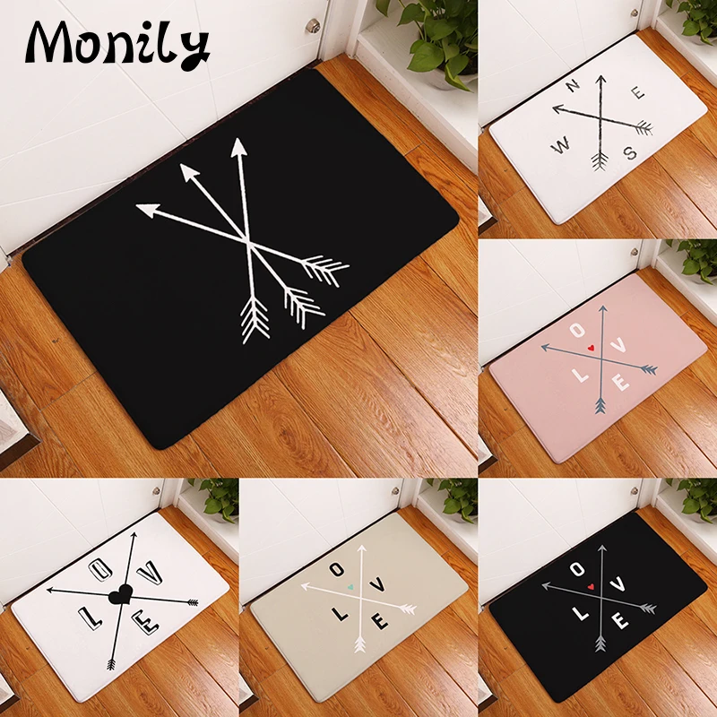 

Monily Entrance Waterproof Door Mat Geometry Love Arrow Kitchen Rugs Bedroom Carpets Decorative Stair Mats Home Decor Crafts