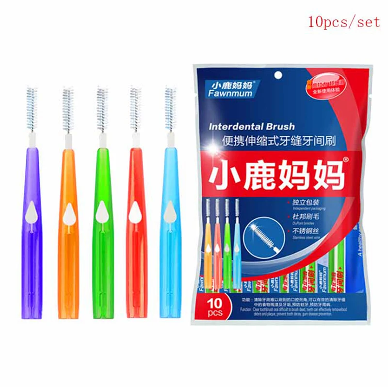 10PCS/20PCS I Shaped/L Shaped Interdental Brush Floss Interdental Cleaners Dental Teeth Brush Toothpick Oral Care Tool