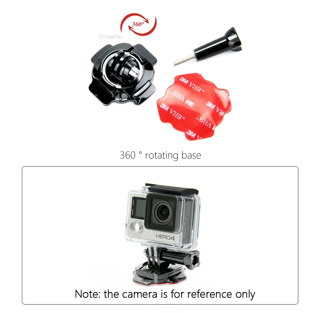 Аксессуары SnowHu для GoPro 360 градусов вращающаяся наклейка изогнутый кронштейн