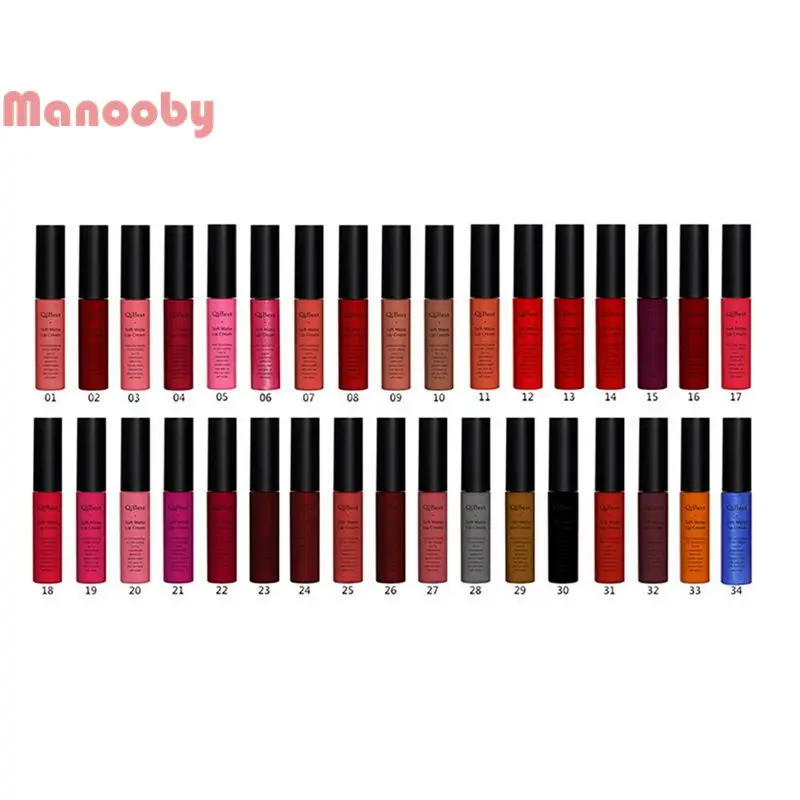 Manooby 25 цветов матовый блеск для губ антипригарная чашка не выцветает стойкая