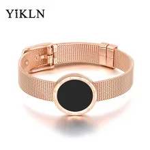 YiKLN модный браслет из нержавеющей стали с римскими цифрами браслет цепочки и браслеты ювелирные украшения для влюбленных подарок на день Святого Валентина YB18074