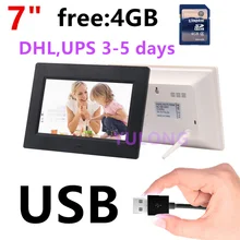 7 дюймовый светодиодный Подсветка HD 1024*600 полный Функция цифровая фоторамка электронный альбом Цифровой Фото Музыка Видео