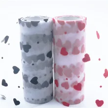 

15cm*10y Love Heart Tulle Roll Tutu Fabric For DIY Wedding Party Christmas Decoration Sewing Mesh Fabric Tire Skirt Accessories