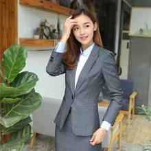 Blaser женские блейзеры и куртки в серую полоску, Женская рабочая одежда, деловая одежда, Офисная форма, стили дизайна