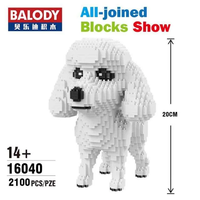 Balody мультфильм собака мини блок набор Джек Рассел терьер Пудель такса корги Хаски Мопс модель детские строительные кирпичные игрушки