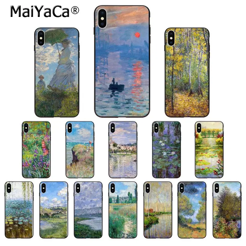 Мягкий силиконовый чехол для телефона MaiYaCa Claude Monet Garden Lotus Bridge из ТПУ черного цвета