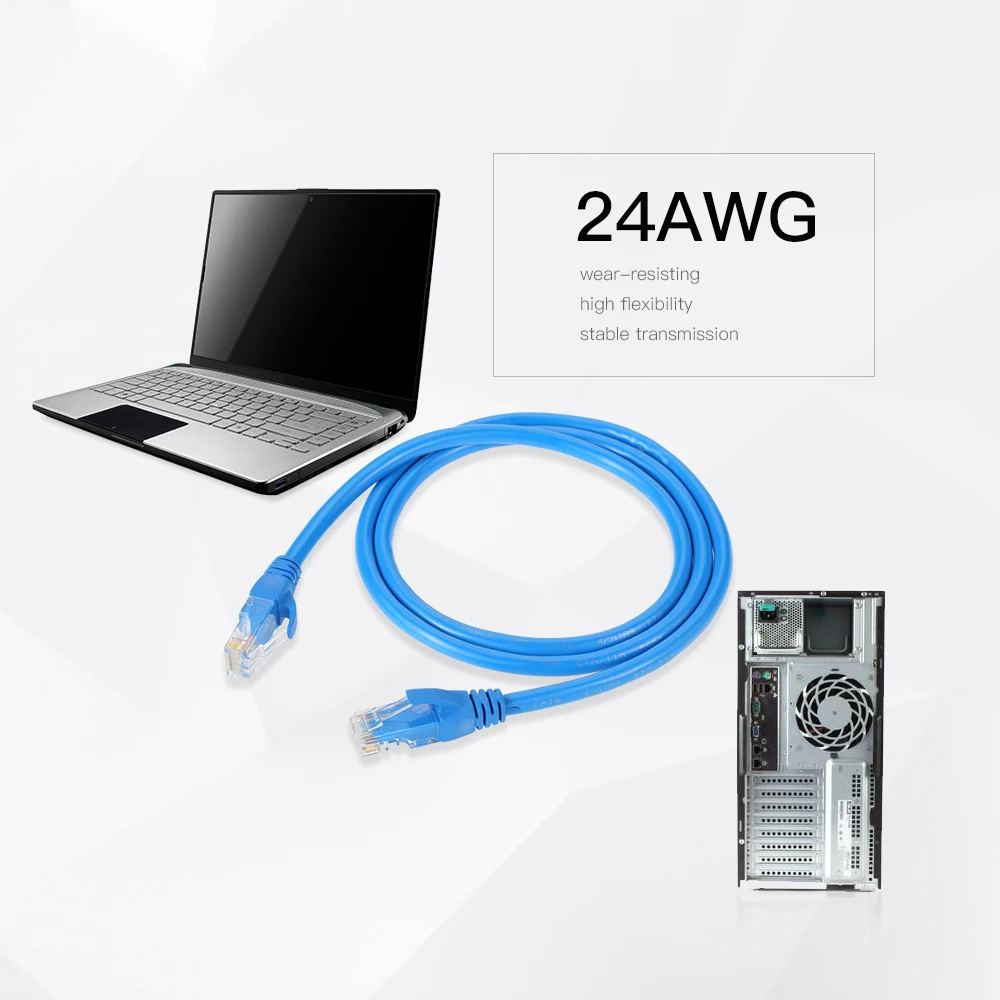 Network Patch Cable 33FT Cat5e 550MHz 10Gbps RJ45 Computer