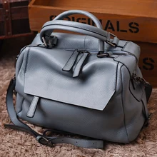 Date Boston Oreiller Femmes Sac En Cuir de Vache Sacs À Main Épaule Sac Vintage Solide Couleur Femmes Sacs Messenger Voyage de Sac