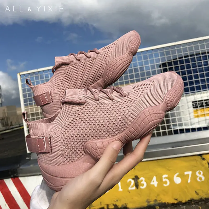 

ALL YIXIE 2019 Fashion Women Shoes Mesh Breathable Womens Platform Sneakers Women Casual Shoes Socks Shoes Zapatos De Mujer