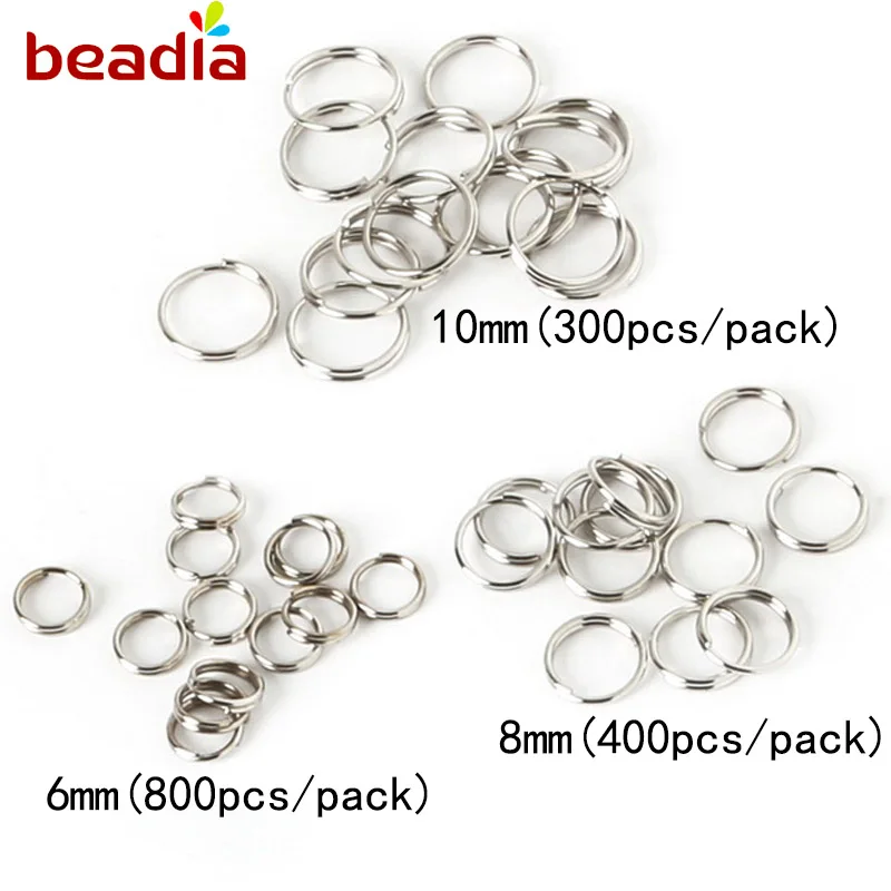 

800-300pcs/lot Dia 6/8/10mm Rhodium Plated Iron Double Loops Open Jump Rings&Split Rings For Jewelry Findings DIY Connectors