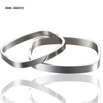 

New Fashion Square Cuff Bracelet Stainless Steel Cuff Bangle Bracelet For Lovers,2 Size Available.Stylish Couple Cuff Bracelets