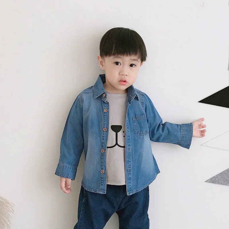  Baby Boys Coat 2018 New Spring Autumn Wash Soft Denim Coat Kids Boys Jeans Jacket 2-8T Kids Children Clothing