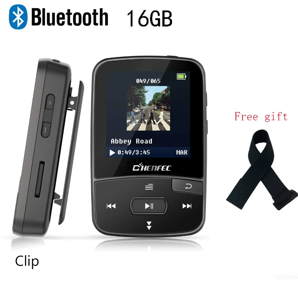 Клип MP3 плеер 16 Гб Профессиональный Bluetooth 4,0 Mp3 плеер Спорт время дисплей FM радио и Pedomater HIFI музыка Walkwan