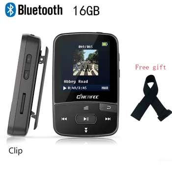 

Clip MP3 Player 16GB Professional Bluetooth4.0 Mp3 Player Sport Time Display FM Radio and Pedomater HIFI Music Walkwan