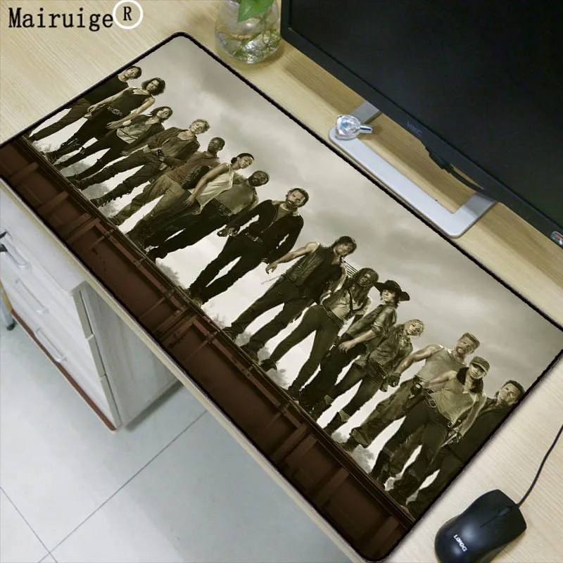 

Mairuige Walking Dead Natural Rubber Gaming mousepad Desk Mat Free Shipping Large Lock Edge Mouse Pad Gamer Keyboards muismat