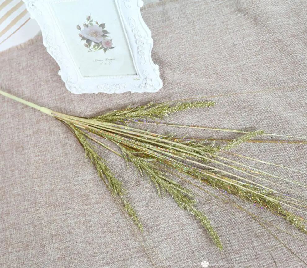 5 шт. искусственные с блестками порошок Bulrush трава для цветочной композиции аксессуары для дома Свадебные украшения сада
