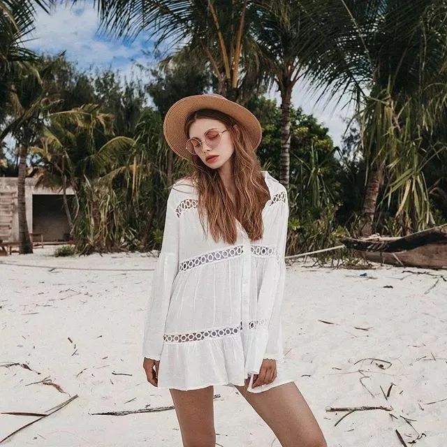 

Women's Sundresses Flowy Boho Summer Beach Dress Button Up
