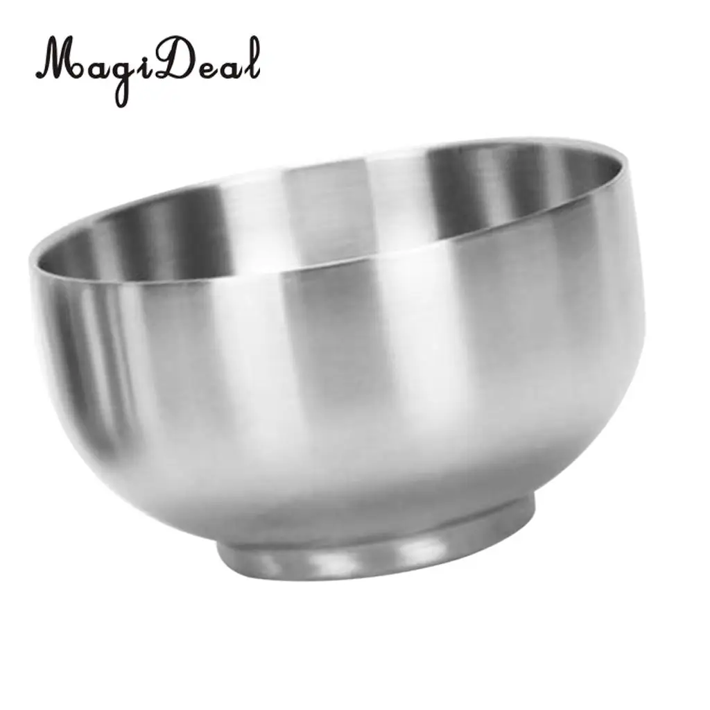 MagiDeal Stainless Steel Bowl Double Wall Insulated Kids Bowl Soup Rice Salad Bowls