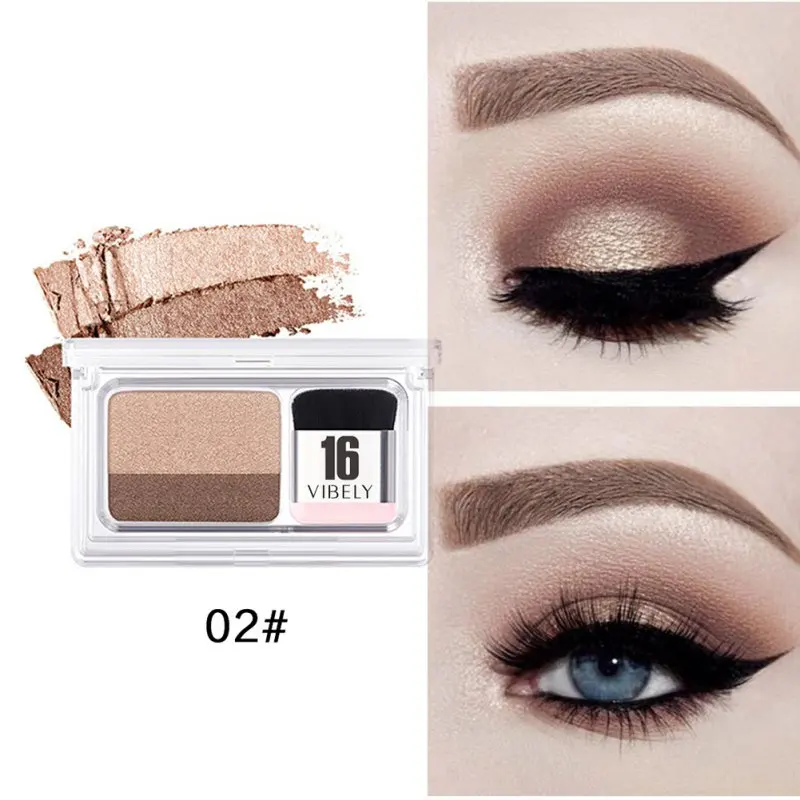 

Double Color Gradient Lazy Eyeshadow Palette Shimmer Waterproof Long-lasting Eyeshadow Eye Makeup Painted Cosmetics