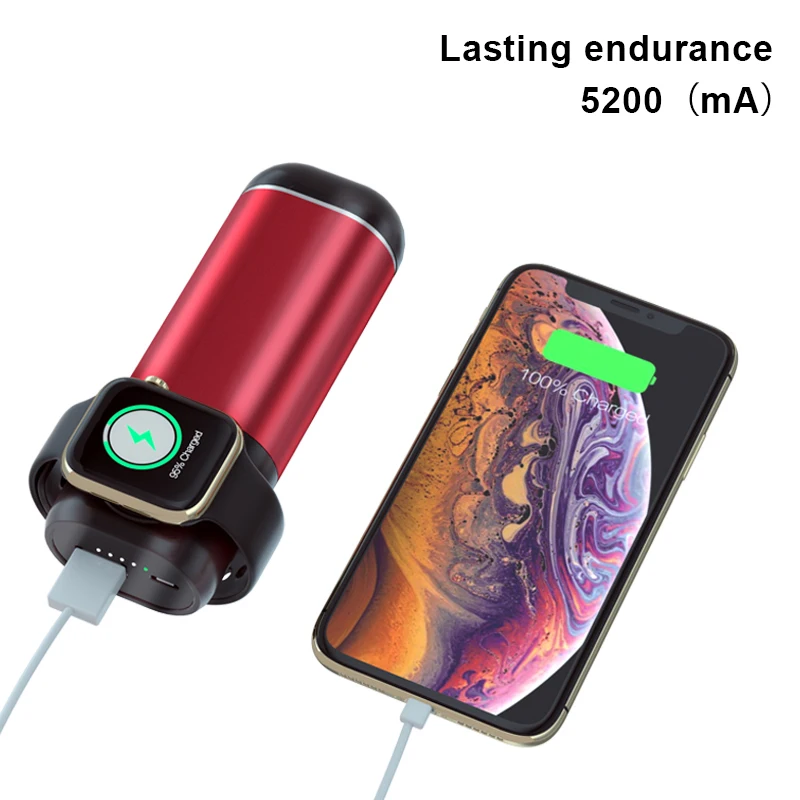 3 в 1 5200 мА/ч, Беспроводной Зарядное устройство Мощность банк питания для Apple Watch Series 4/3/2/1 AirPods для iPhone samsung Xiaomi huawei телефон Зарядное устройство