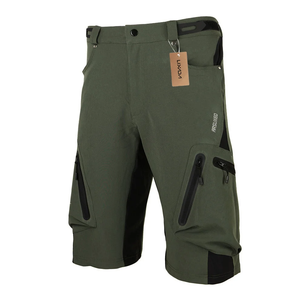 ARSUXEO Summer Men's Cycling Shorts Outdoor Sports MTB Riding Road Mountain Bike Short Trousers Water Resistant Loose Fit | Спорт и
