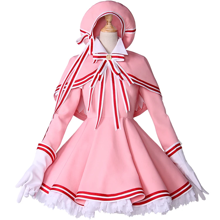 

Anime Card Captor SAKURA Cosplay Halloween party KINOMOTO SAKURA cos Pink combat suit cosplay costume