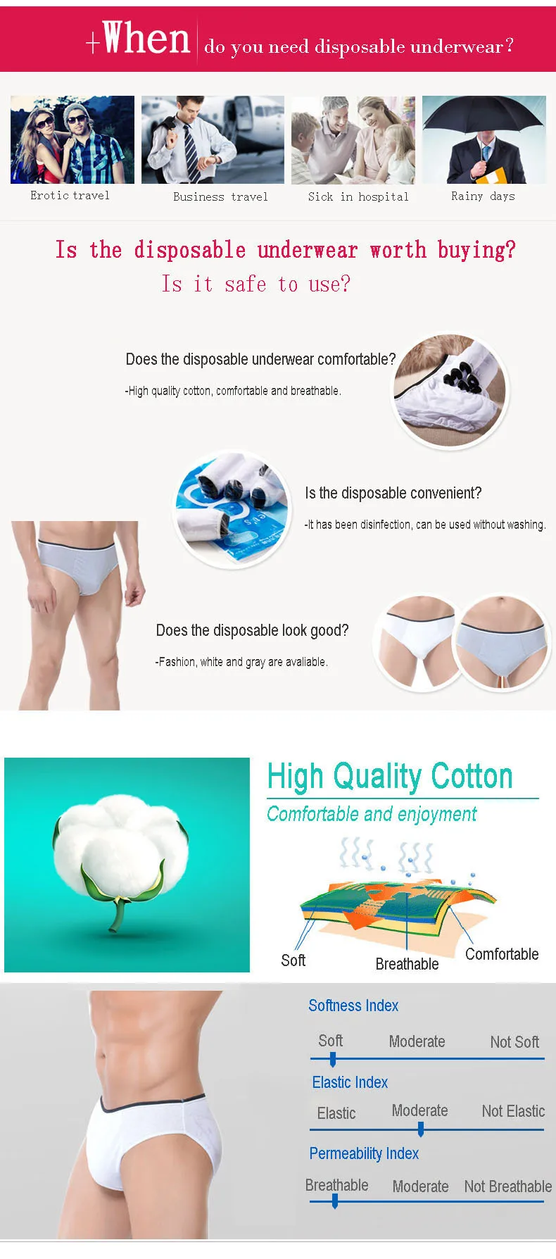 Travel Disposable Male Panties Breathable Cotton Men Underwear Bikini Gay Penis Pouch Underpant Jockstrap Slip Hombre Lingerie (1)