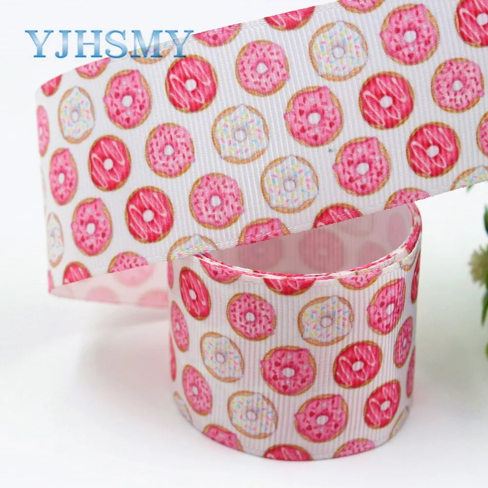 YJHSMY I-19708-1576 38 мм 10 ярдов пончик термопечать ленты grosgrain Бант колпачок DIY аксессуары