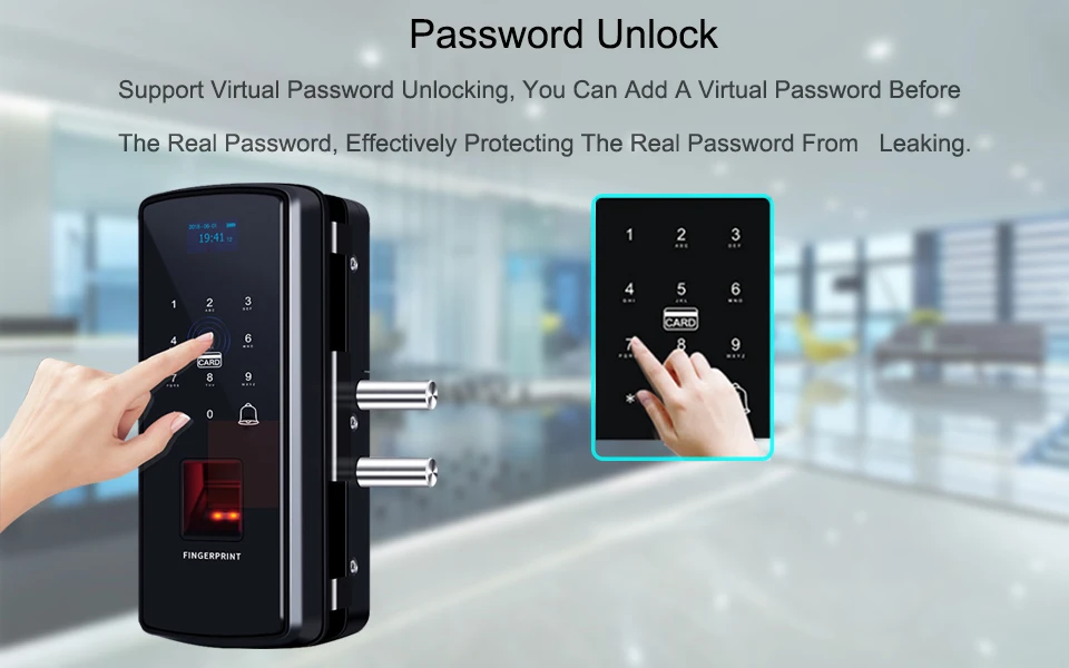 Eseye стеклянный замок отпечатков пальцев цифровой электронный дверной замок для домашнего офиса Противоугонный Интеллектуальный Пароль RFID