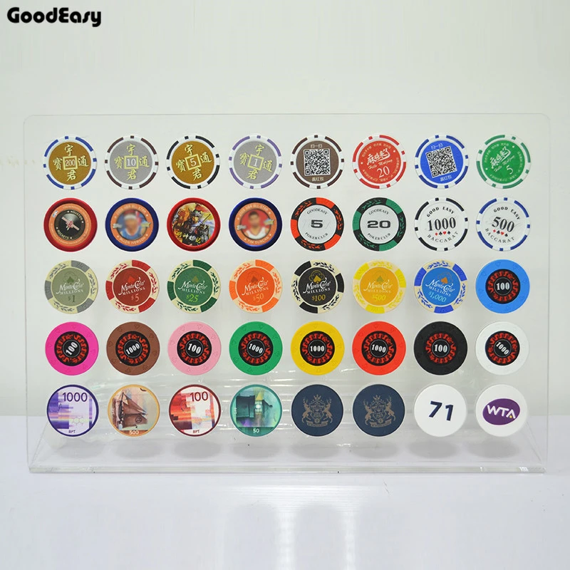 Customized Poker Chips Clay Iron ABS Casino Chips Texas Hold'em Poker Monte Carlo Crown Poker Chip Customizable Design LOGO 1000
