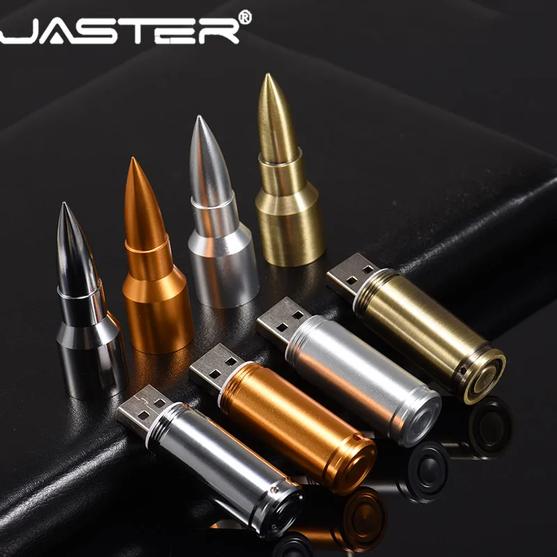 Металлический флеш-накопитель JASTER Bullet USB флеш-накопитель 4G 8G 16GB 32GB 64GB USB 2,0 флеш-накопитель с цепочкой для ключей