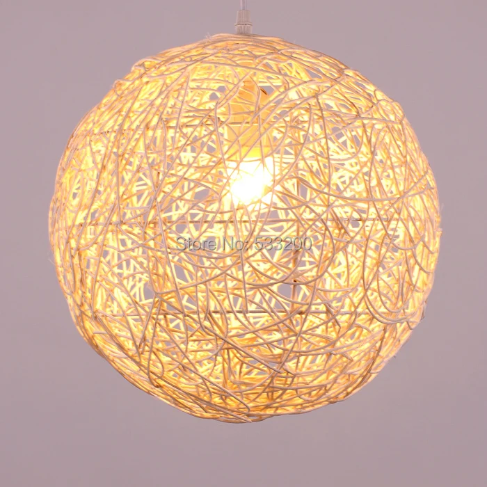 200mmdiameterModernlivingroomWillowballlightRustichandwoven