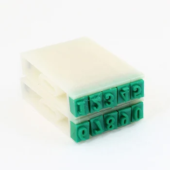 

Affordable 8mm Width Off White Green Plastic Rubber 0-9 Digits Detachable Number Stamp