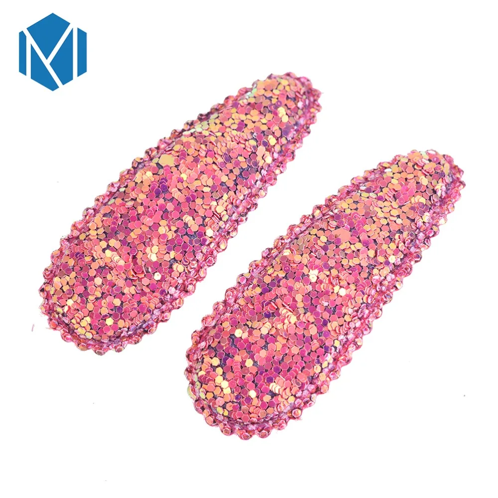 

M MISM 1Pair Fashion Shiny Children Hair Clips Cute Sequins Hair Accessories For Girls Children Colorful Metal Hairpins Headwear