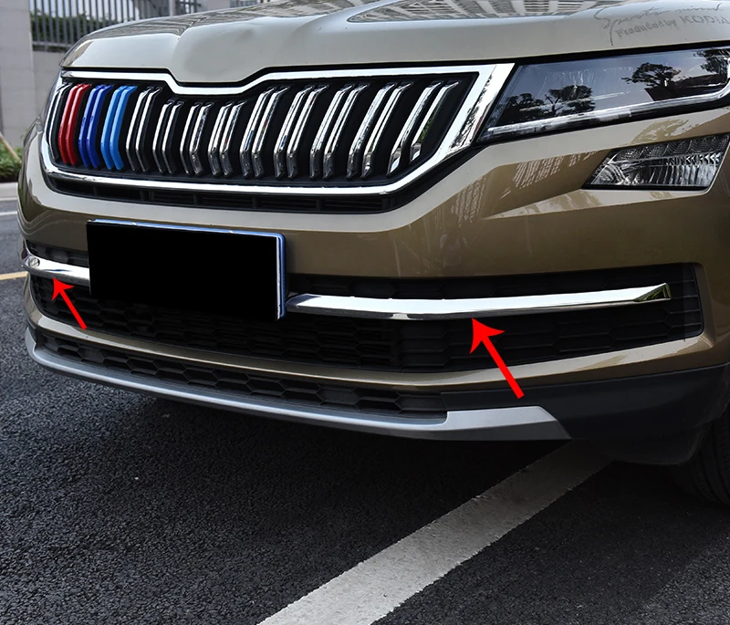 2 шт. для SKODA KODIAQ под переднюю решетку декоративная яркая полоска отделка автомобиля аксессуары для укладки