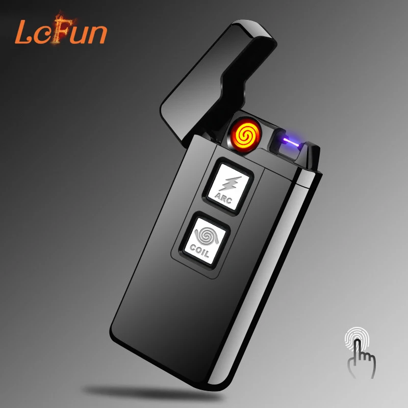 

USB Rechargeable Cigarette Lighter Plasma Arc Dual-purpose Flameless Pulsed USB Lighter Windproof Smoking Electronic Lighters