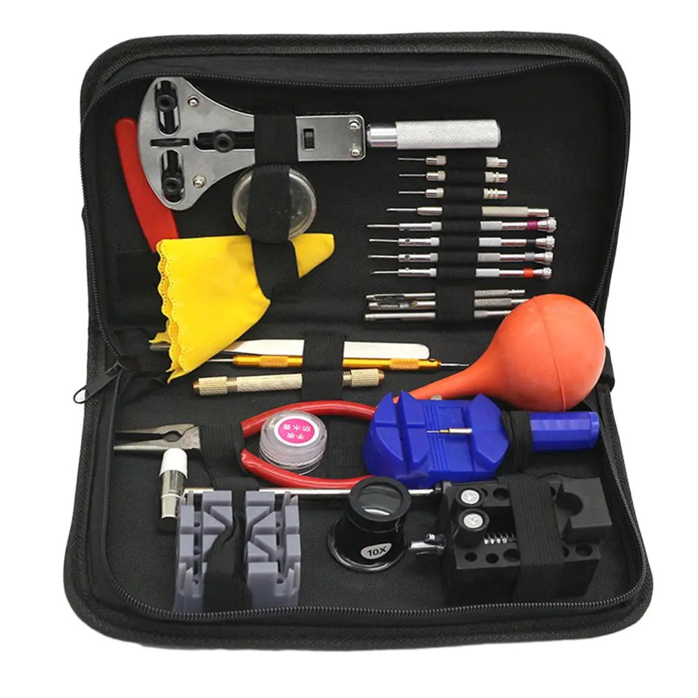 

27pcs/set Watch Repair Tools Kit Multi-function Watch Tool Watchmakers Set With Black Case Change Watches Accessories