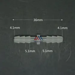 ПВХ трубки соединения Столяр установки аквариума 4.1 мм прямой разъем Пластик колючей разъем Материал pp шланг