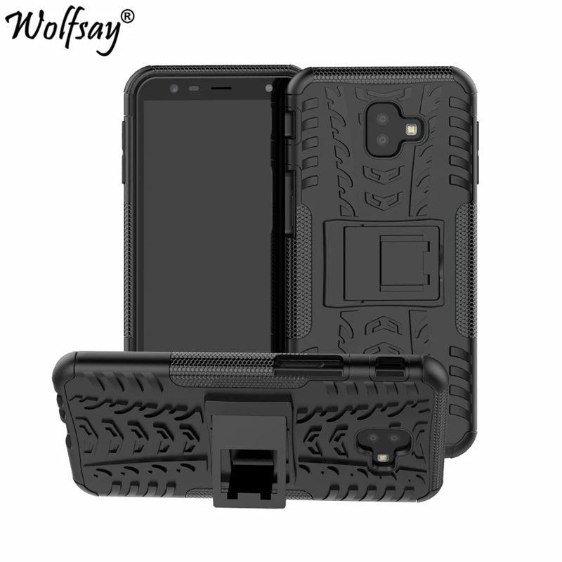 

Wolfsay Case for Samsung Galaxy J6 Plus Cover Soft Rubber & Hard PC Case For Samsung J6 Plus SM-J610F Case Phone Holder fundas