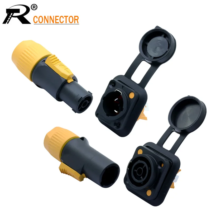 100sets OUT/IN 20A Aviation Waterproof Powercon LED Large Screen Power Plug PA66 Flame-retardant Industrial Connector | Обустройство