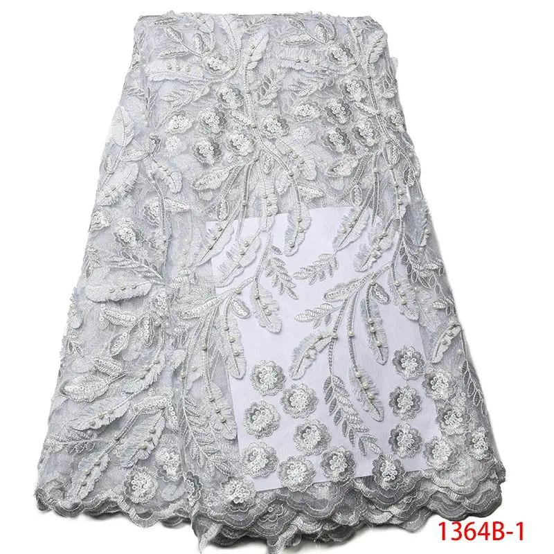 

Sequin Mesh Fabric White Embroidered Beaded Lace Fabric Wedding Bridal African Lace Fabric 2017 High Quality Lace QF1364B-1