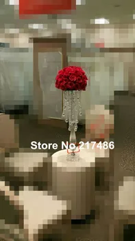 

wholesale beautiful tall metal flower vase acrylic crystal flower stand wedding centerpiece for weddings decoration