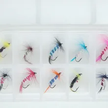 Fly Box с 10 шт мух Peche Pesca чехол для хранения Fly Fishing засушенные мухи