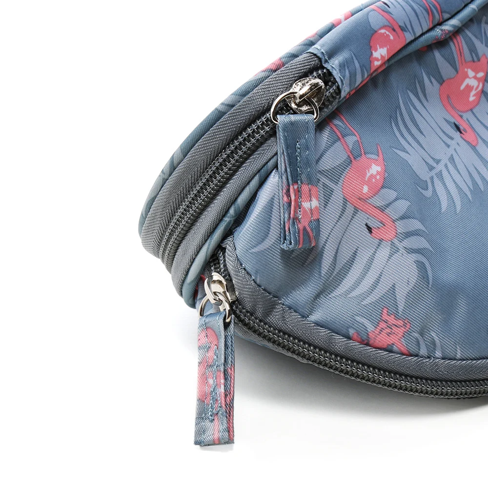 1 шт., портативная косметичка с фламинго для женщин, двойной слой, дорожный мешочек для косметики, сумки, круговой органайзер для кистей