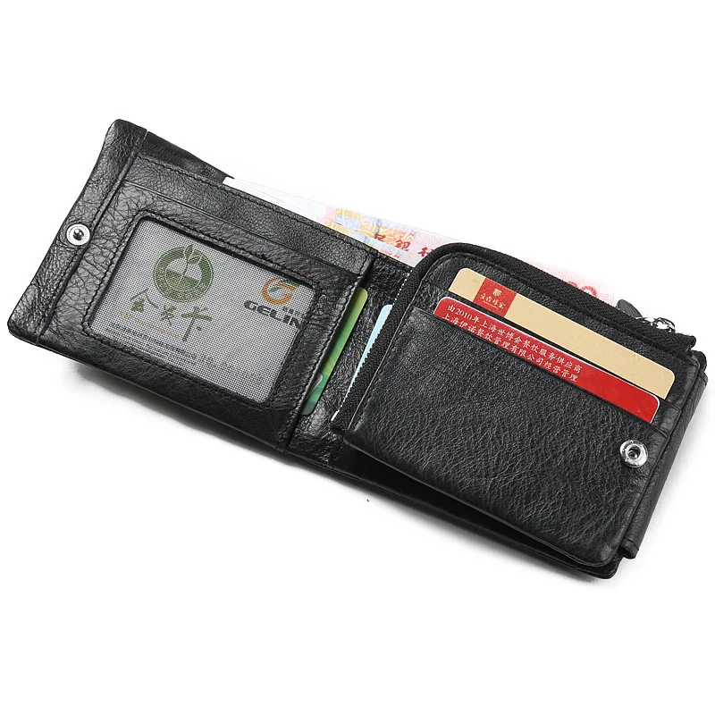 Best Men Organizer Wallets Brand Vintage Genuine Oil Wax Leather Cowhide Short Bifold Men s Wallet Purse Card Holder With Coin Pocket