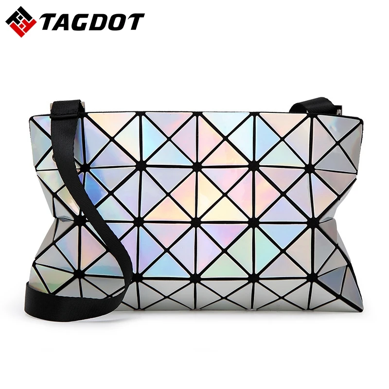 

Tagdot women Fashion Geometric baobao bag diamond laser Variety folding shoulder Messenger bag New female shoulder bao bao bags