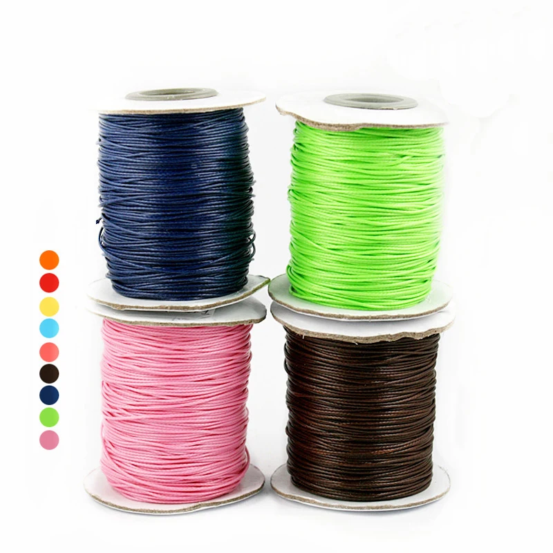 

10 meters 1.5MM Waxed Thread Cotton Cord String Strap Wholesale Necklace Rope Bead Cord colors as picture (PS-FXT008)